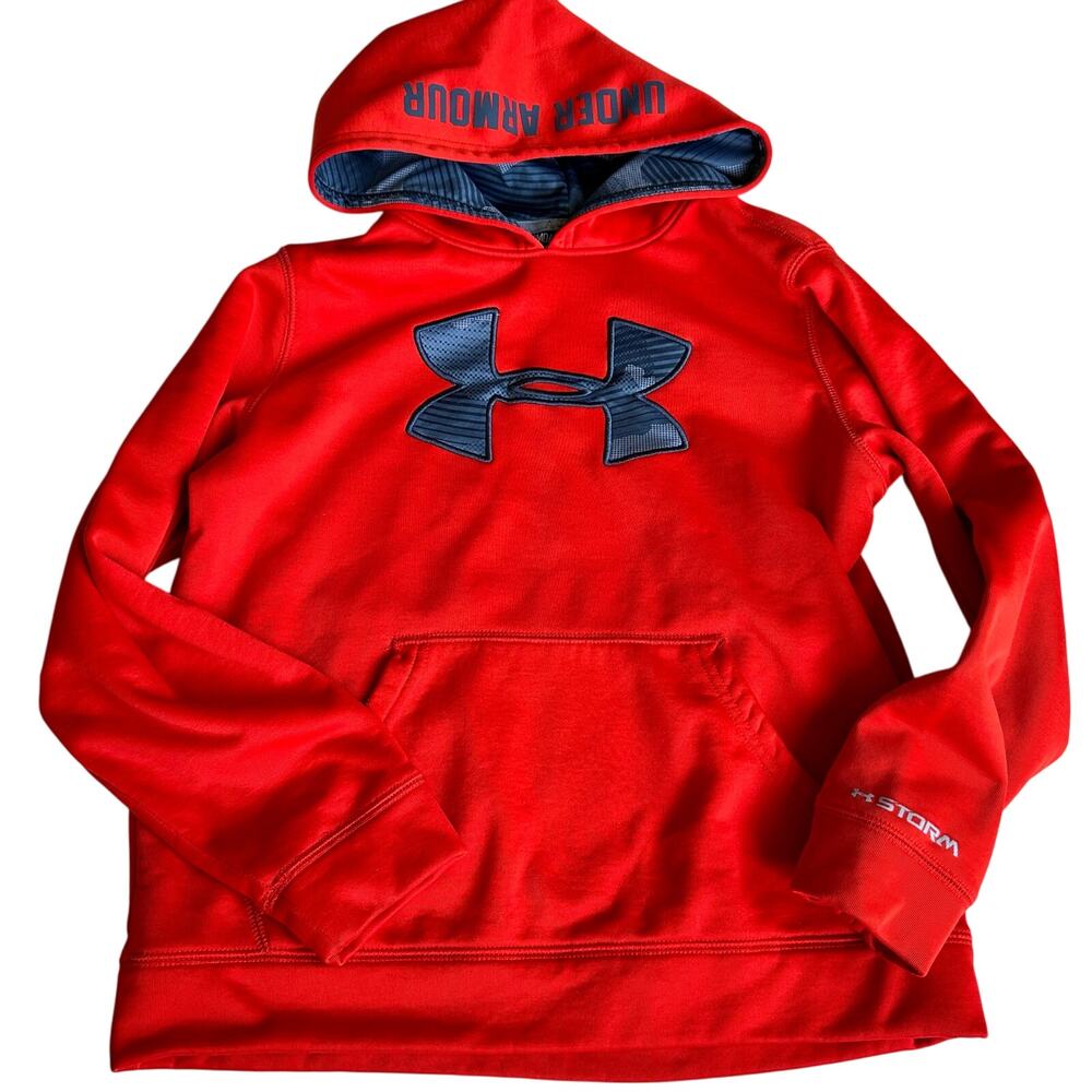 Under Armour Storm Orange Hoodie - Boys Size Medium